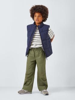 John Lewis Kids' Wide Leg Parachute Trousers, Khaki - view 2, Khaki