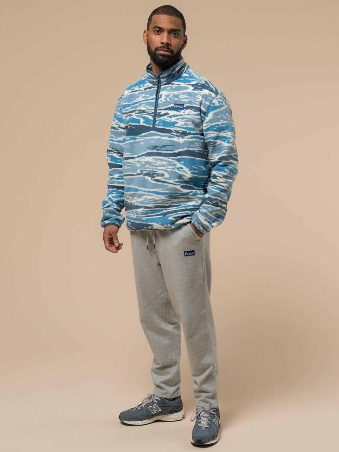 Product image 3 of 9, which shows Penfield Abstract Print Jacquard Microfleece Jumper, Blue Fusion, S