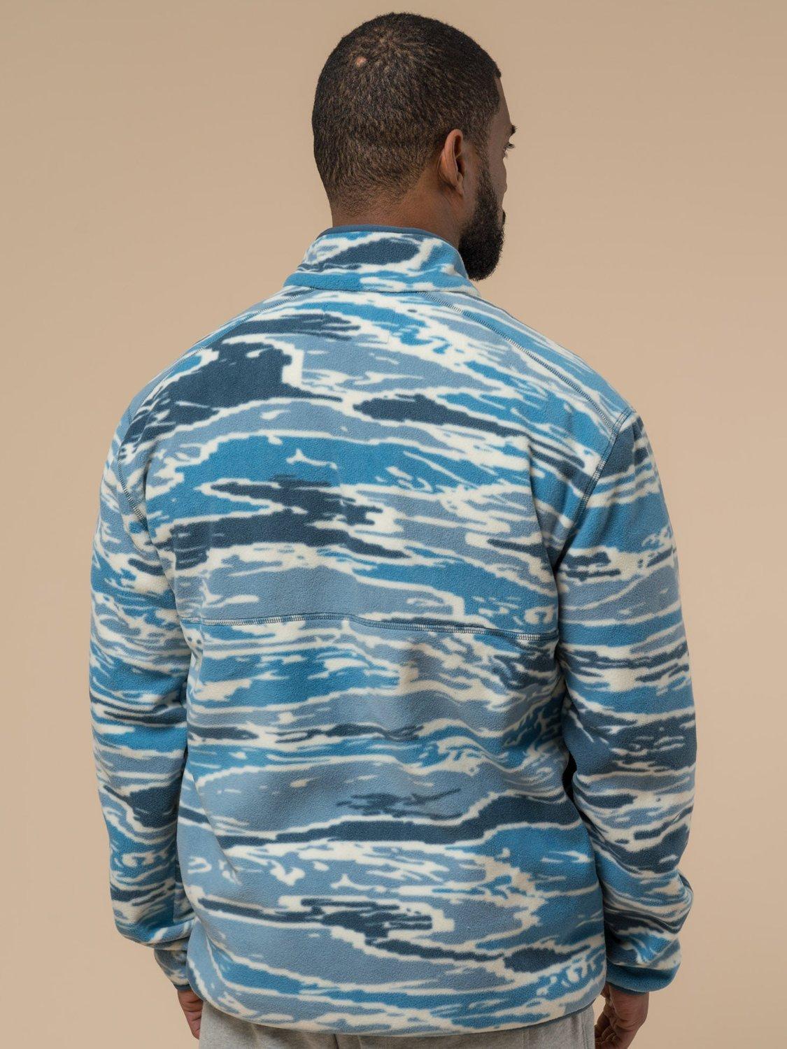 Product image 4 of 9, which shows Penfield Abstract Print Jacquard Microfleece Jumper, Blue Fusion, S