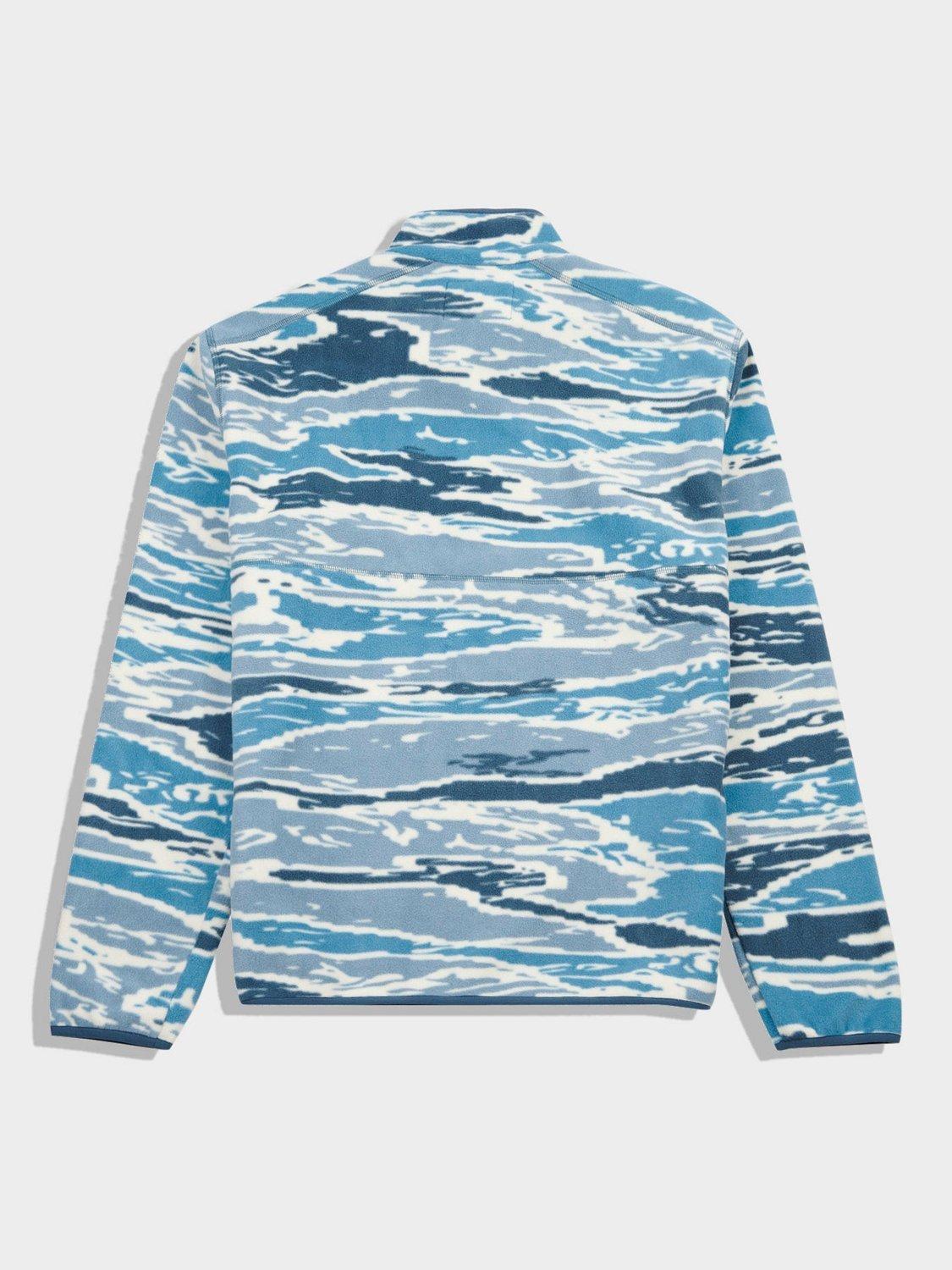 Product image 6 of 9, which shows Penfield Abstract Print Jacquard Microfleece Jumper, Blue Fusion, S