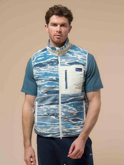 Penfield Abstract Print Jacquard Fleece Vest, Blue Fusion
