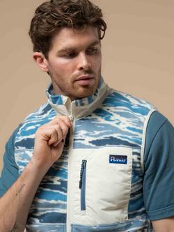 Penfield Abstract Print Jacquard Fleece Vest - view 2, Blue Fusion