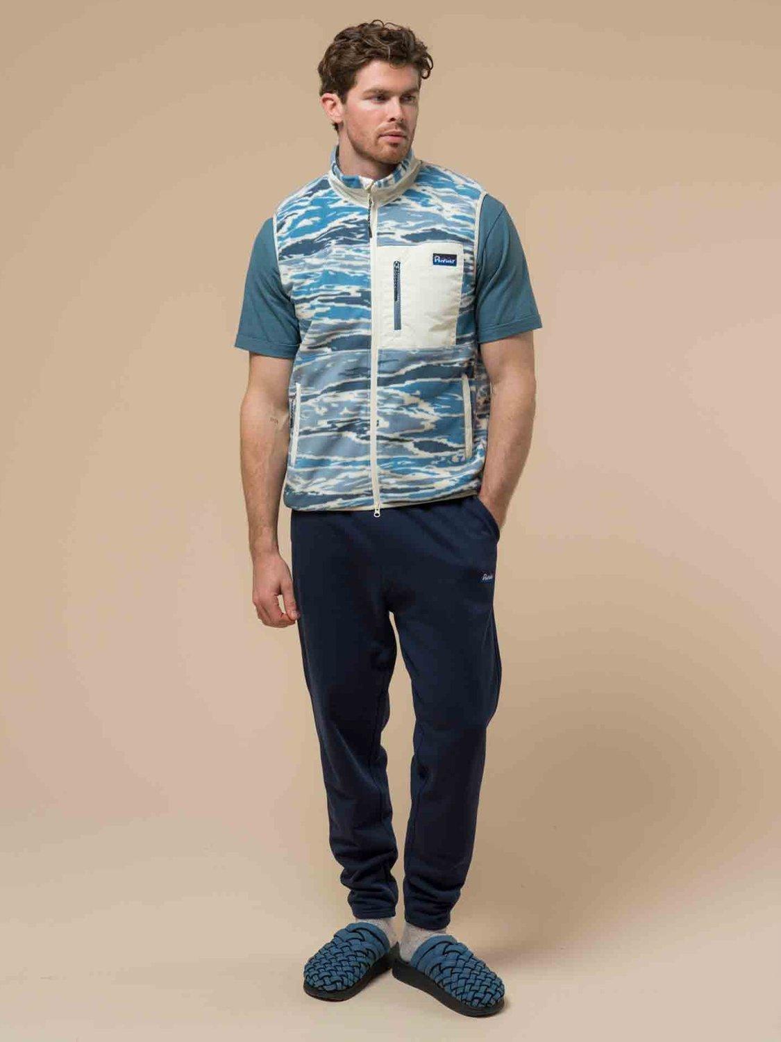 Product image 3 of 11, which shows Penfield Abstract Print Jacquard Fleece Vest, Blue Fusion, S