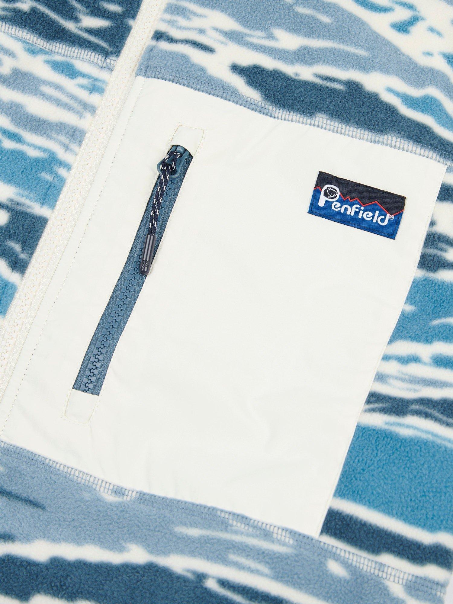 Product image 8 of 11, which shows Penfield Abstract Print Jacquard Fleece Vest, Blue Fusion, S