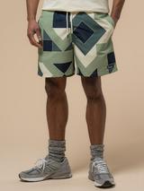 Penfield Eldridge Geometric Print Packable Swim Shorts, Mistletoe