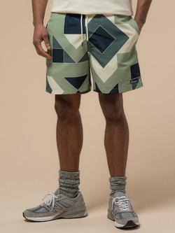 Penfield Eldridge Geometric Print Packable Swim Shorts, Mistletoe, Mistletoe