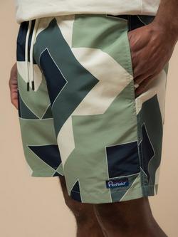 Penfield Eldridge Geometric Print Packable Swim Shorts, Mistletoe - view 2, Mistletoe