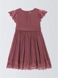 John Lewis Heirloom Collection Kids' Floral Lace Chiffon Party Dress, Pink