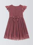 John Lewis Heirloom Collection Kids' Floral Lace Chiffon Party Dress, Pink