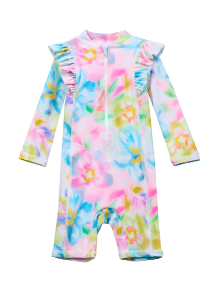 Angel & Rocket Baby Sun-Safe Floral Long Sleeve Swimsuit, Multi, Multi