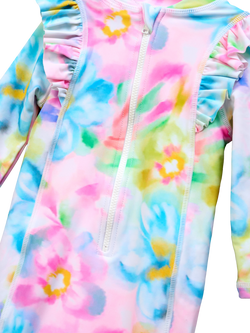 Angel & Rocket Baby Sun-Safe Floral Long Sleeve Swimsuit, Multi - view 2, Multi