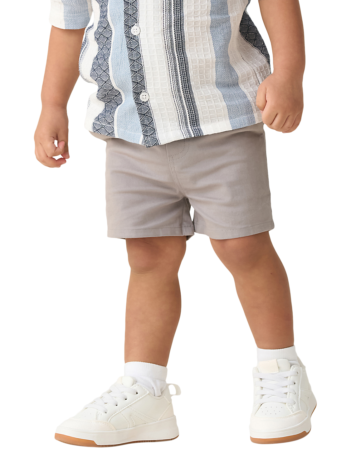 Product image 1 of 6, which shows Angel & Rocket Baby Chino Shorts, Grey, 3-6 months