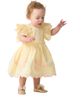 Angel & Rocket Baby Cotton Embroidered Dress & Bloomers Set, Yellow/Multi, Yellow/Multi