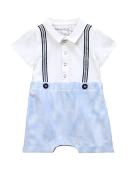 Angel & Rocket Baby Jersey All-In-One Shortie, Blue/Multi, Blue/Multi