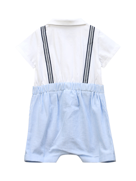 Angel & Rocket Baby Jersey All-In-One Shortie, Blue/Multi - view 2, Blue/Multi