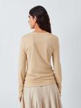 John Lewis Organic Cotton Long Sleeve Crew Neck T-Shirt, Sand