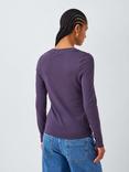 John Lewis Organic Cotton Long Sleeve Crew Neck T-Shirt, Purple