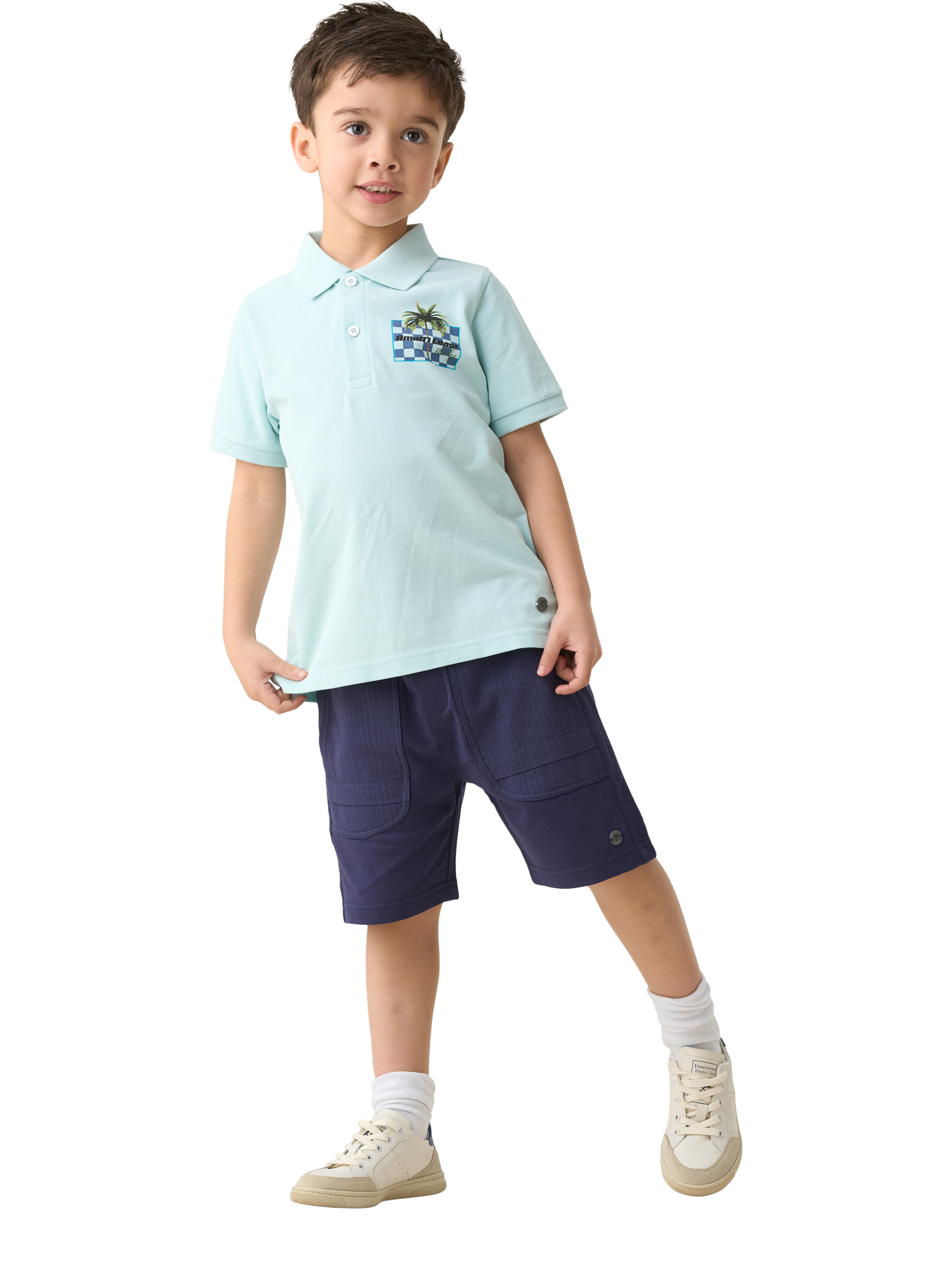 Product image 3 of 7, which shows Angel & Rocket Kids' Brody Bermuda Shorts, Navy, 3 years