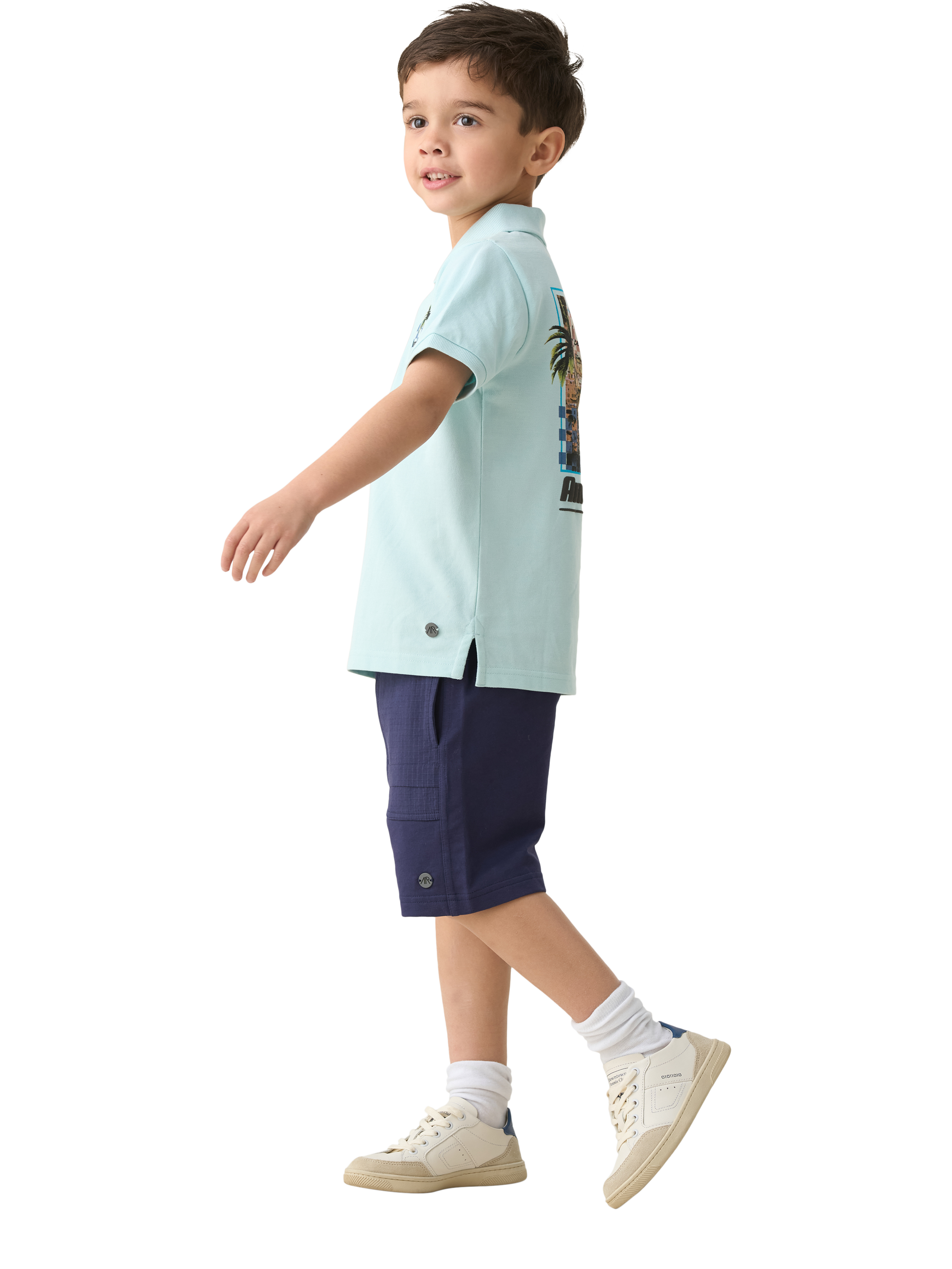 Product image 4 of 7, which shows Angel & Rocket Kids' Brody Bermuda Shorts, Navy, 3 years