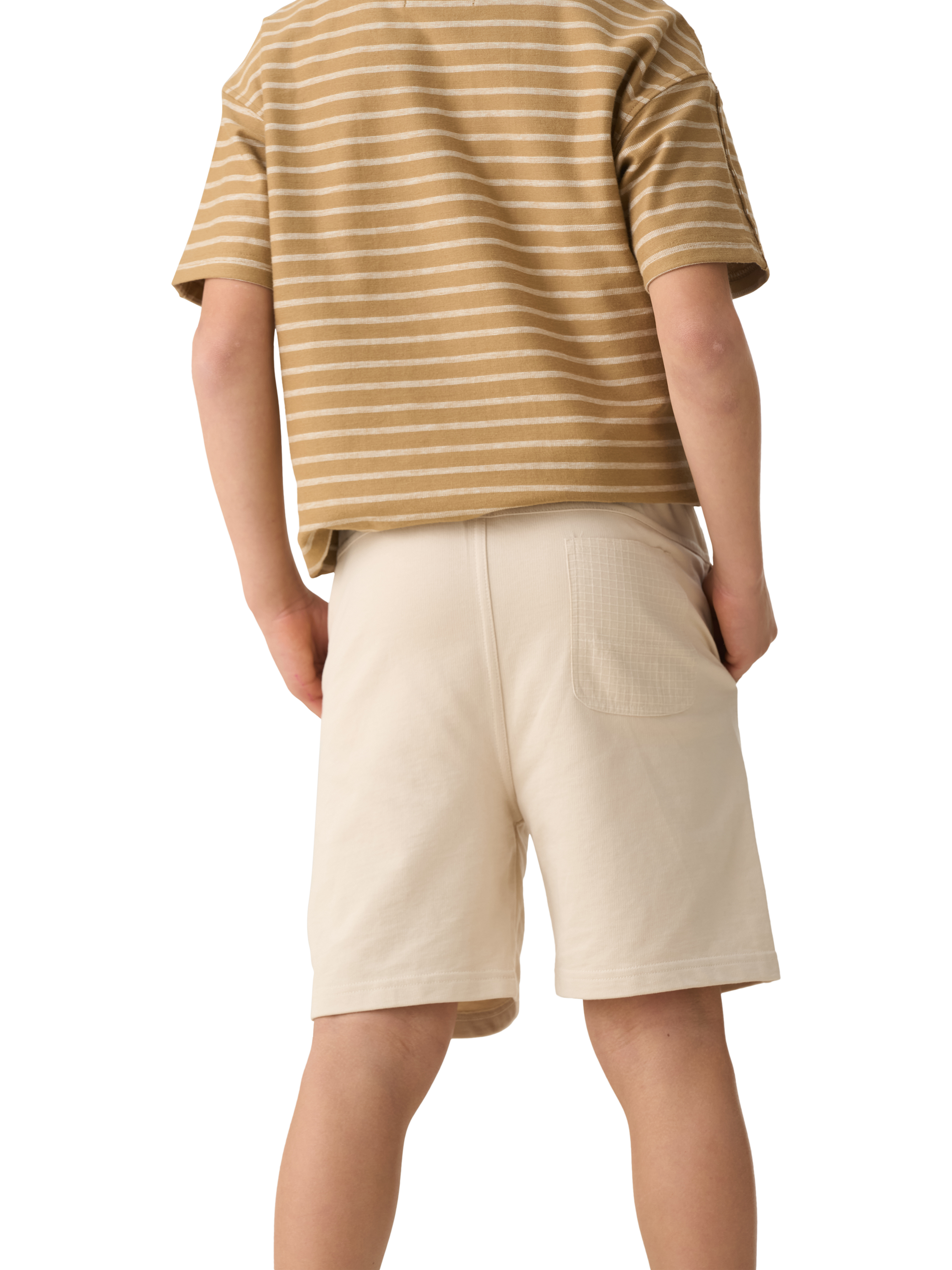 Product image 2 of 7, which shows Angel & Rocket Kids' Brody Bermuda Shorts, Stone, 3-4 years