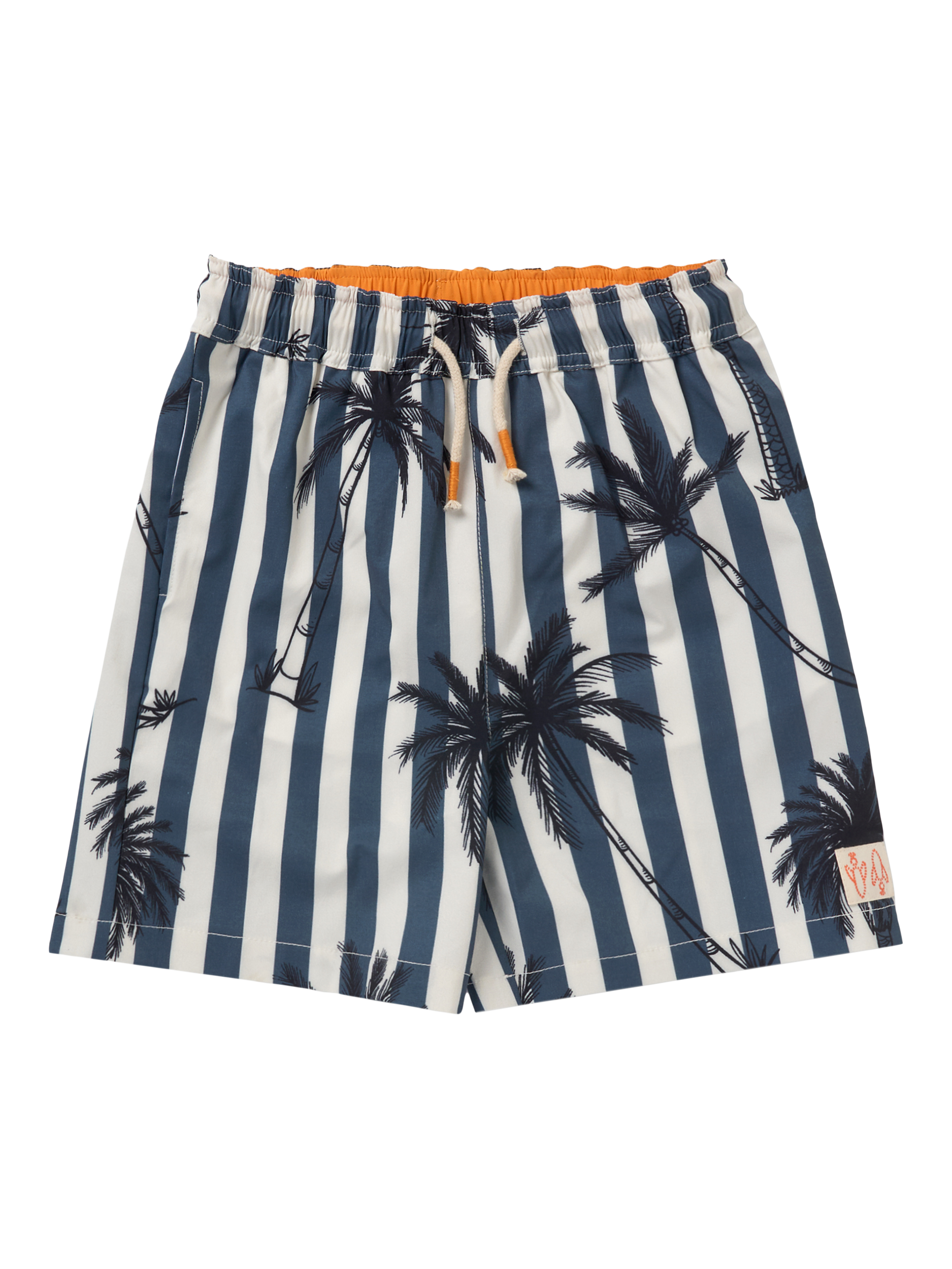 Product image 4 of 6, which shows Angel & Rocket Kids' Palm Print Swim Shorts, Multi, 3 years