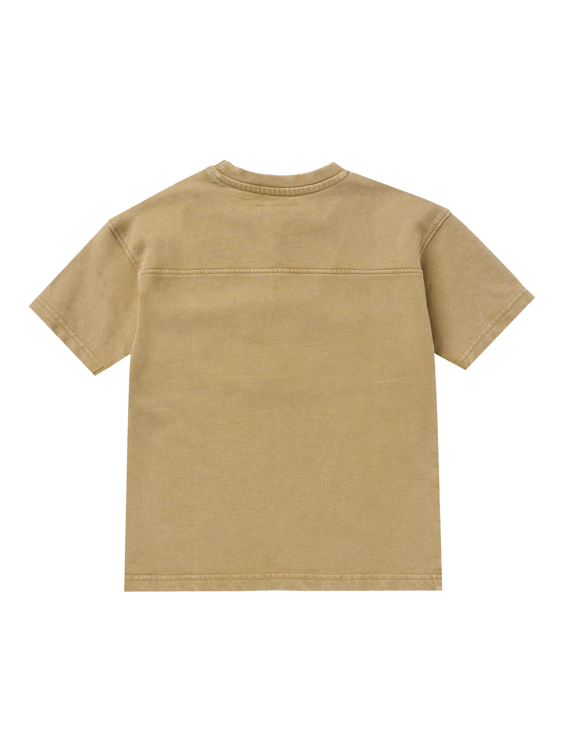 Product image 6 of 7, which shows Angel & Rocket Kids' Chester Embroidered Washed T-Shirt, Tan, 3-4 years
