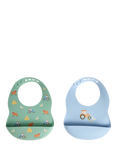 JoJo Maman Bébé Silicone Farm Bib, Pack of 2, Blue