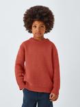 John Lewis Kids' Basket Stitch Jumper, Chilli Oil
