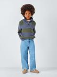 John Lewis Kids' Stripe 1/2 Zip Neck Jumper, Blue