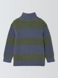 John Lewis Kids' Stripe 1/2 Zip Neck Jumper, Blue