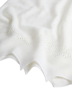 JoJo Maman Bébé Newborn Baby Traditional Cotton Shawl, White - view 2, White