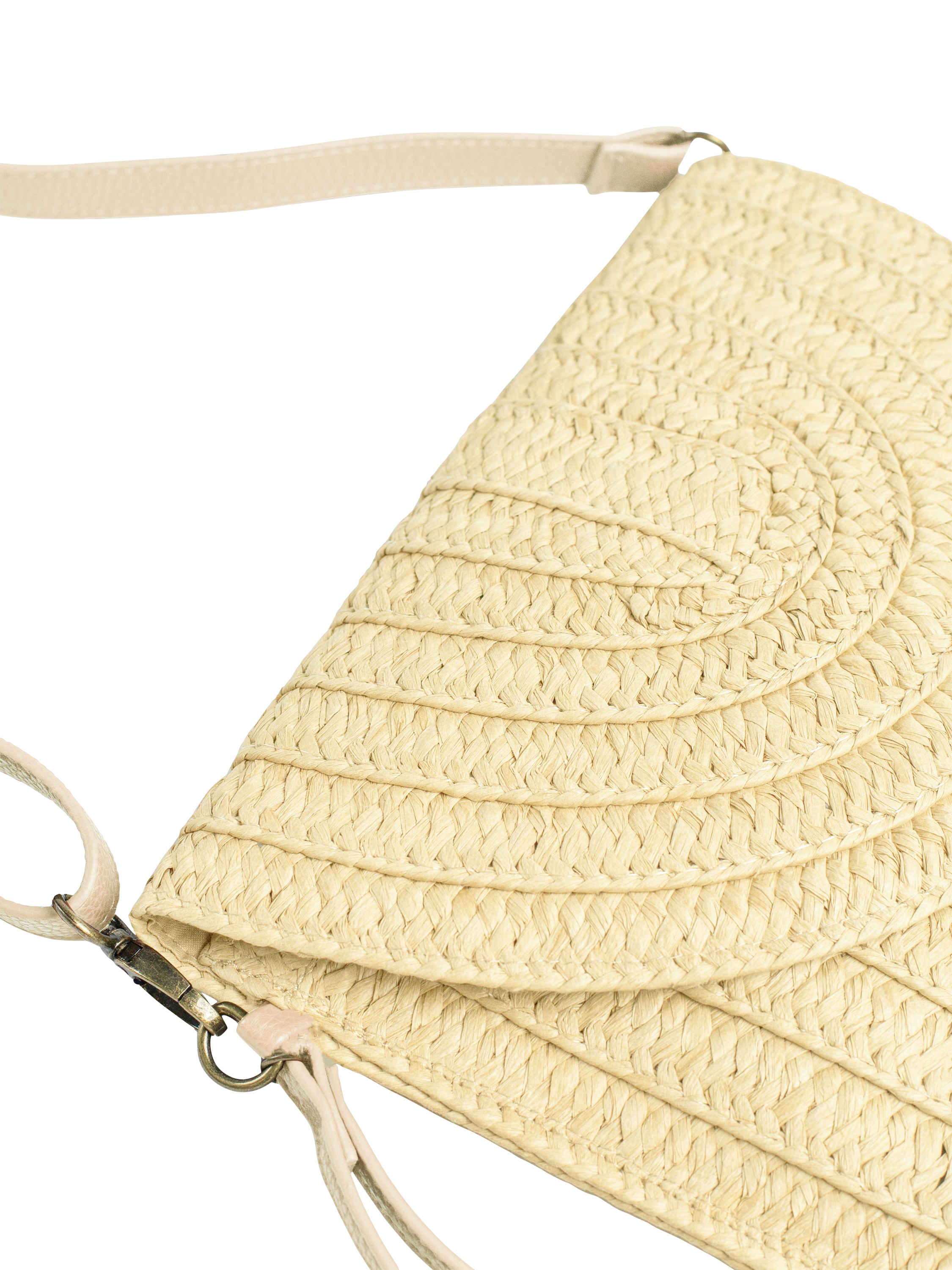 Product image 2 of 3, which shows Bloom & Bay Bigbury Straw Clutch Bag, Cream