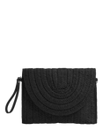 Bloom & Bay Bigbury Straw Clutch Bag, Black