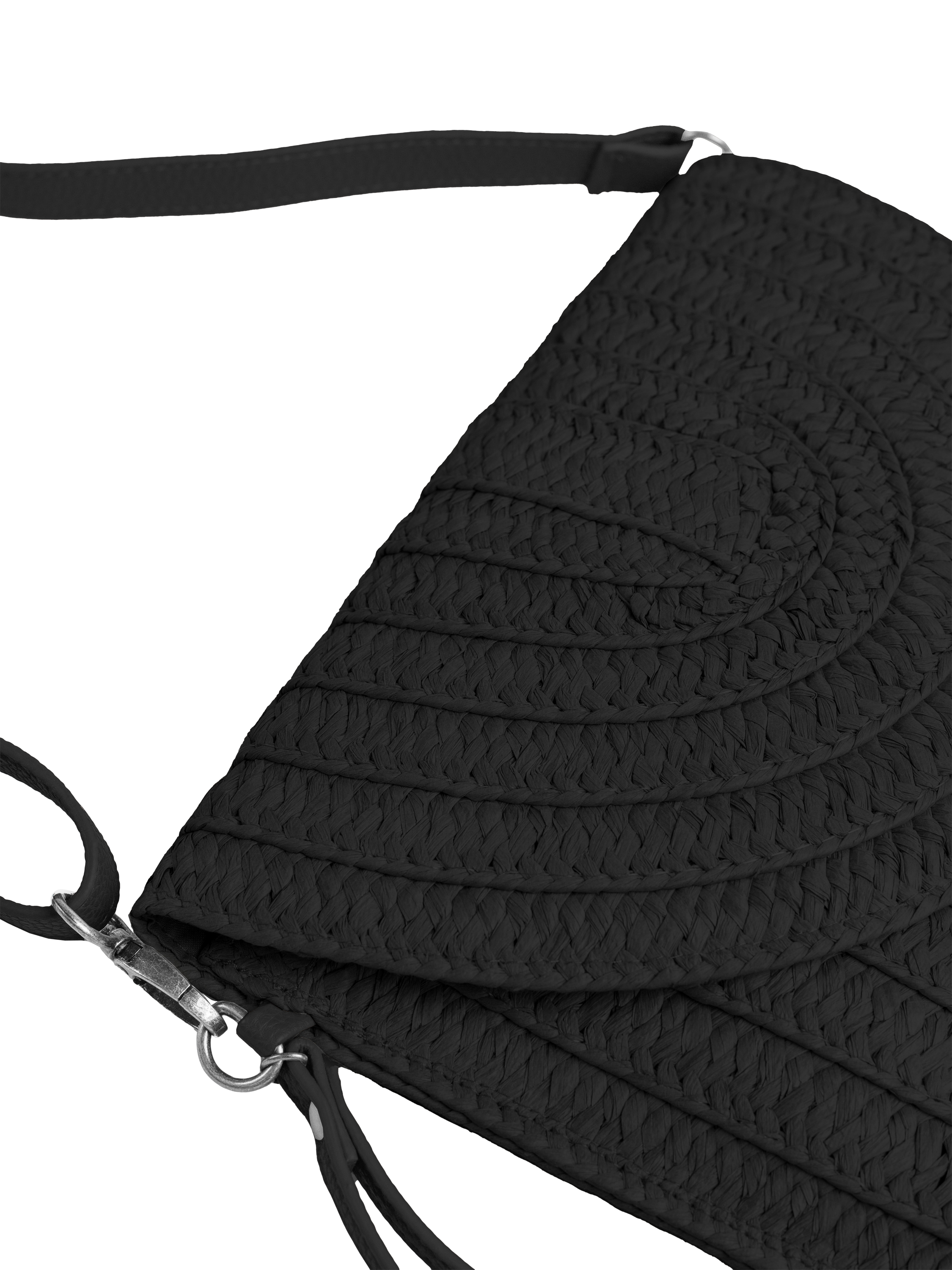 Product image 2 of 3, which shows Bloom & Bay Bigbury Straw Clutch Bag, Black
