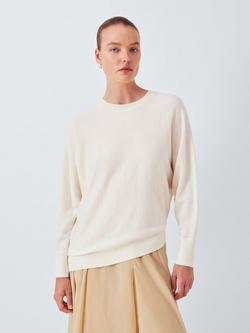 John Lewis Asymmetric Hem Batwing Merino Wool Sweater, Off White
