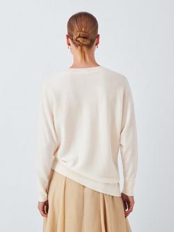 John Lewis Asymmetric Hem Batwing Merino Wool Sweater - view 2, Off White