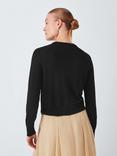 John Lewis Crew Neck Merino Wool Cardigan, Black