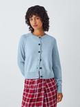 John Lewis Crew Neck Merino Wool Cardigan, Light Blue