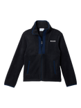Columbia Kids' Fleece Long Sleeved High Neck Jacket, Black/Navy
