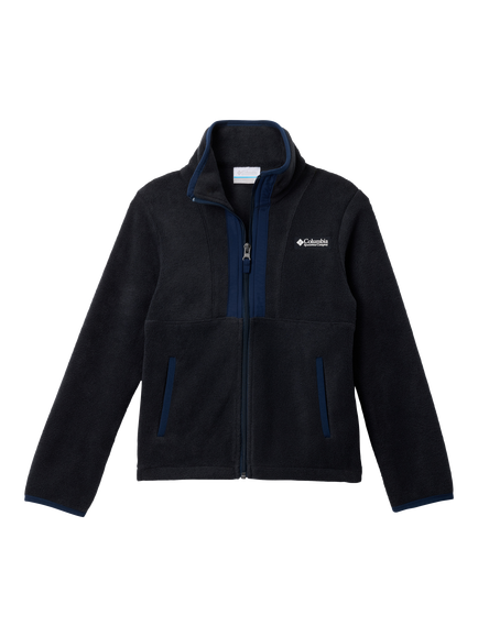 Columbia Kids' Fleece Long Sleeved High Neck Jacket, Black/Navy, Black/Navy