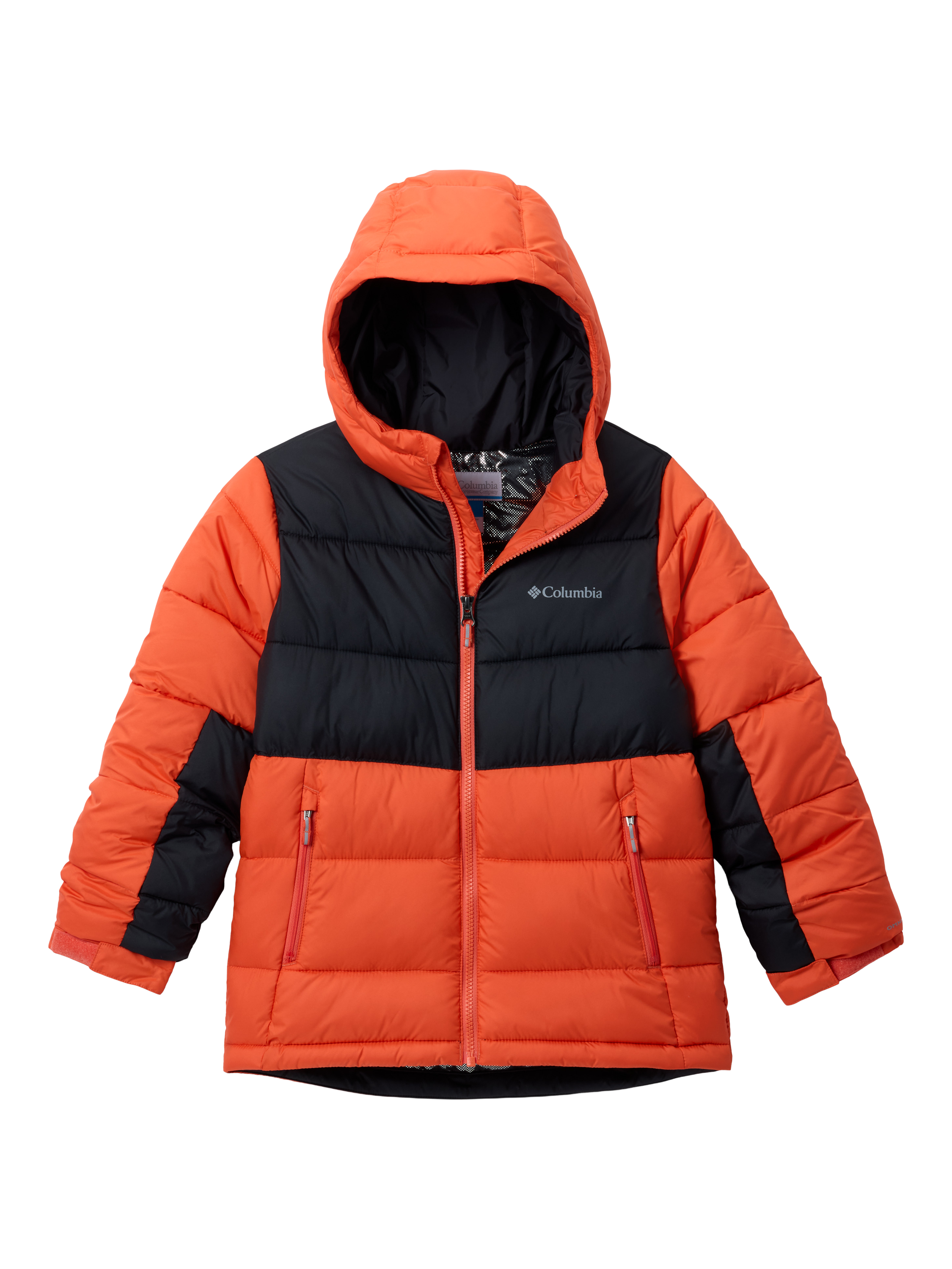 Columbia Kids' Pike Lake II Hooded Jacket, Zing/Black, XL
