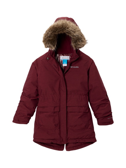 Columbia Kids' Nordic Strider Hooded Jacket, Rich Wine
