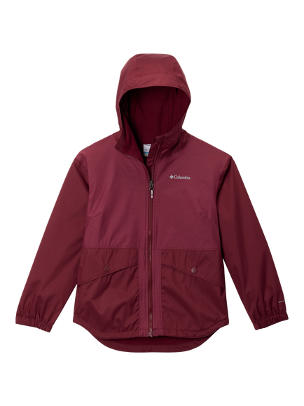Columbia Kids' Rainy Trails Hooded Hiking Jacket, Rich Wine, Rich Wine