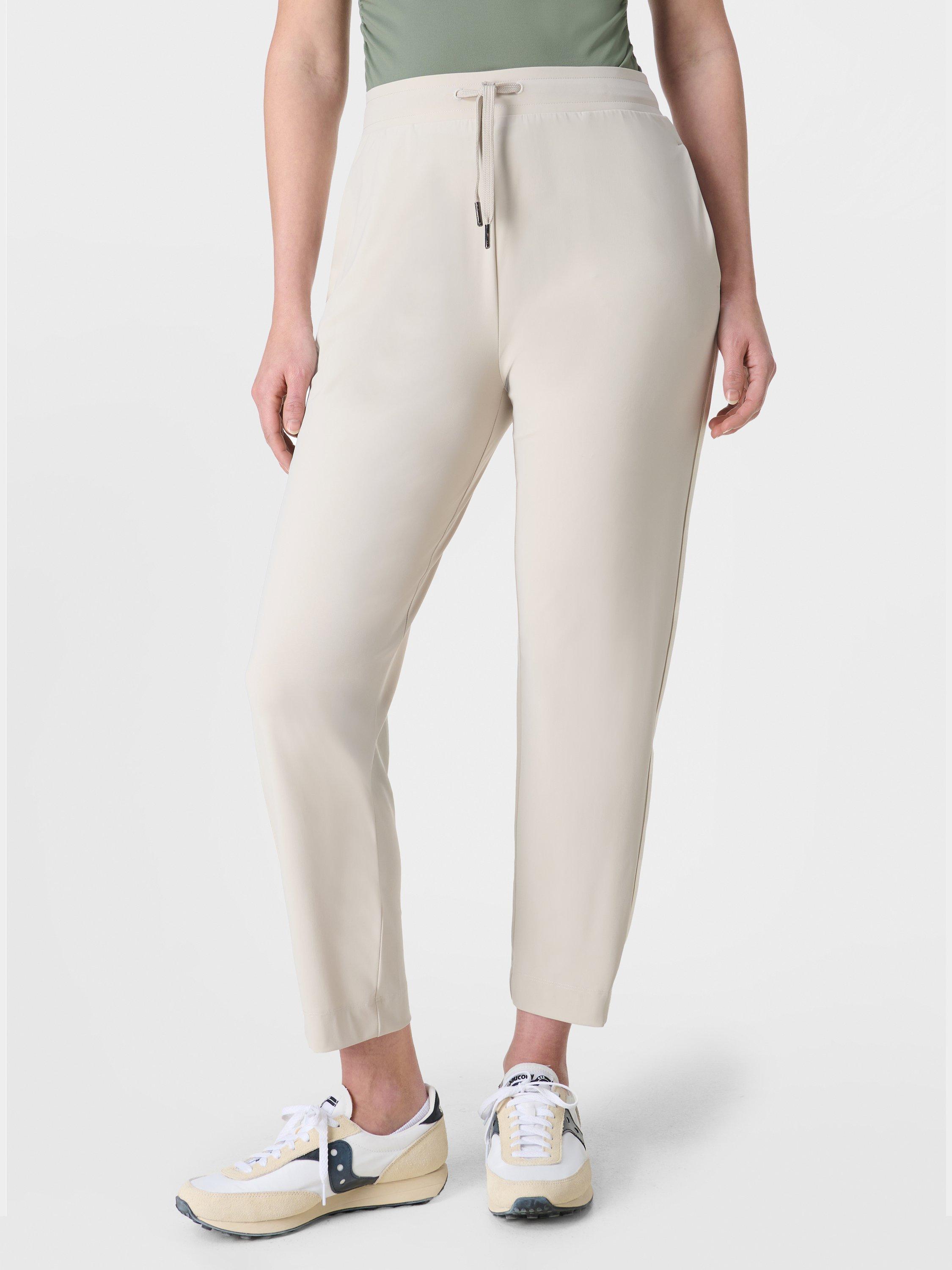 Product image 1 of 7, which shows Sweaty Betty Explorer Side Stripe 25" Trousers, Mineral Beige, XS