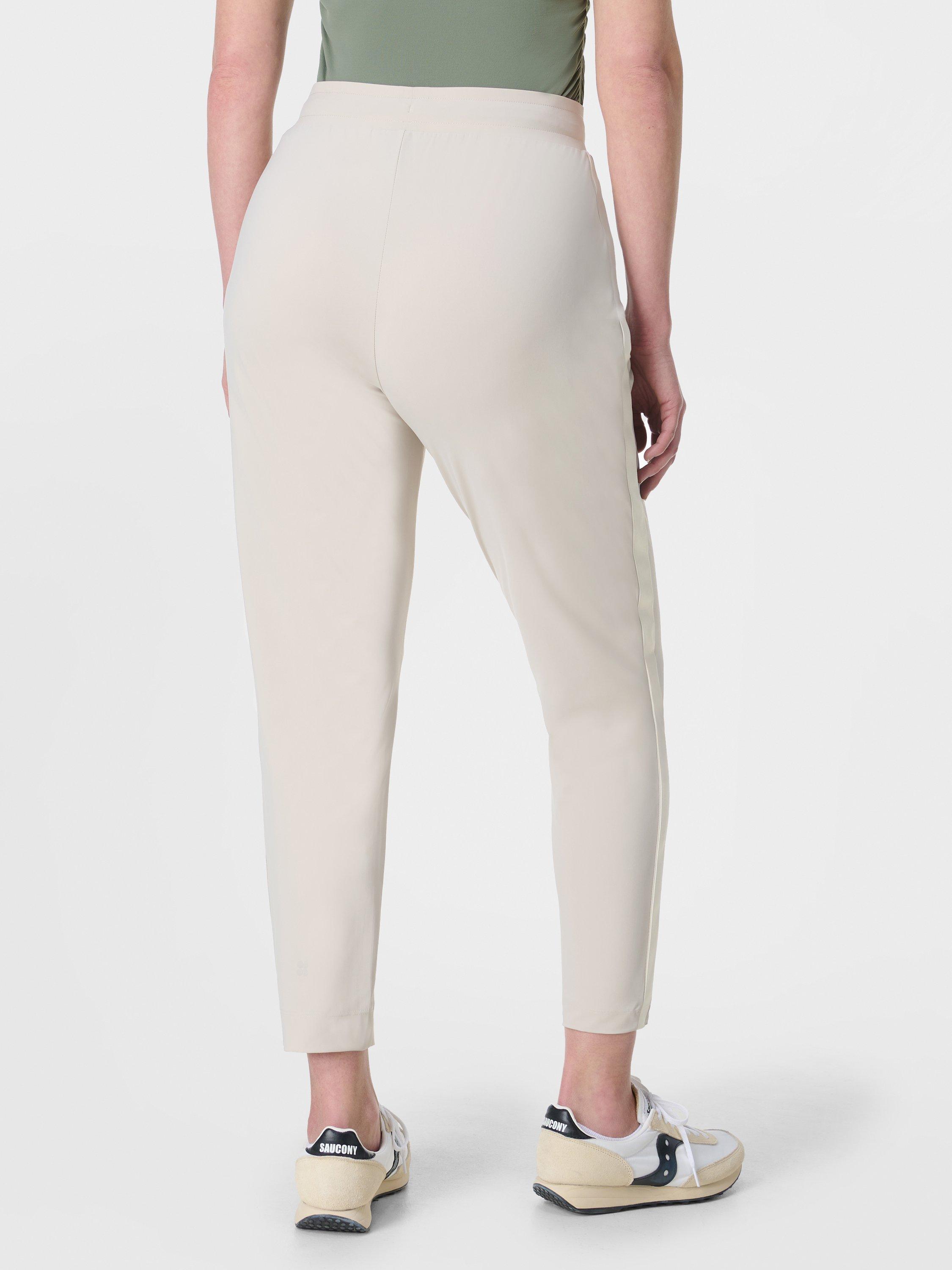 Product image 3 of 7, which shows Sweaty Betty Explorer Side Stripe 25" Trousers, Mineral Beige, XS