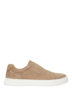 Dune London Trev Nubuck Laceless Trainers, Taupe, Taupe
