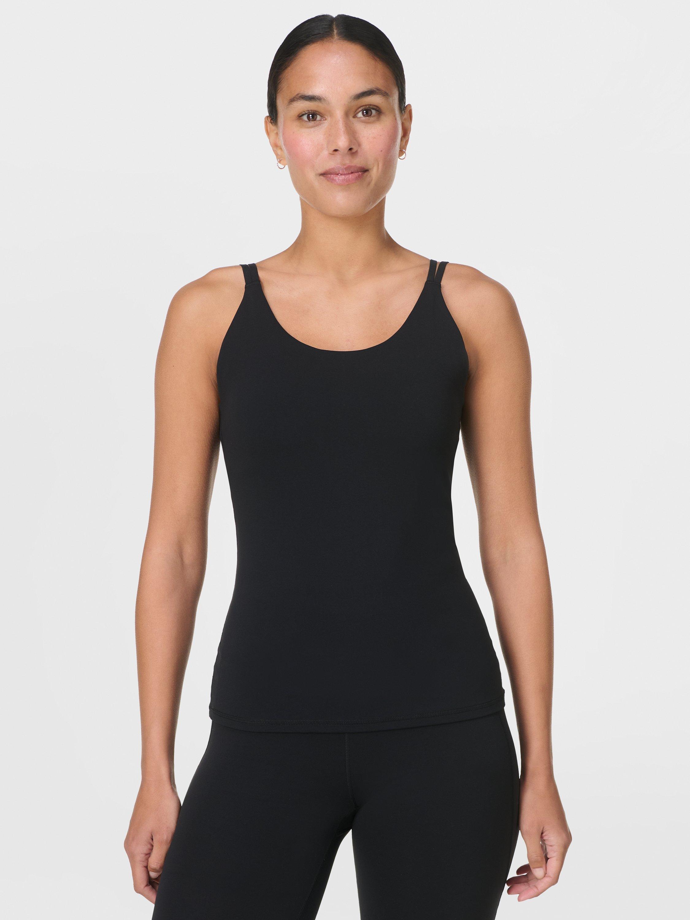 Product image 1 of 7, which shows Sweaty Betty Ultimate Studio Twin Strap Tank Top, Black, XXS