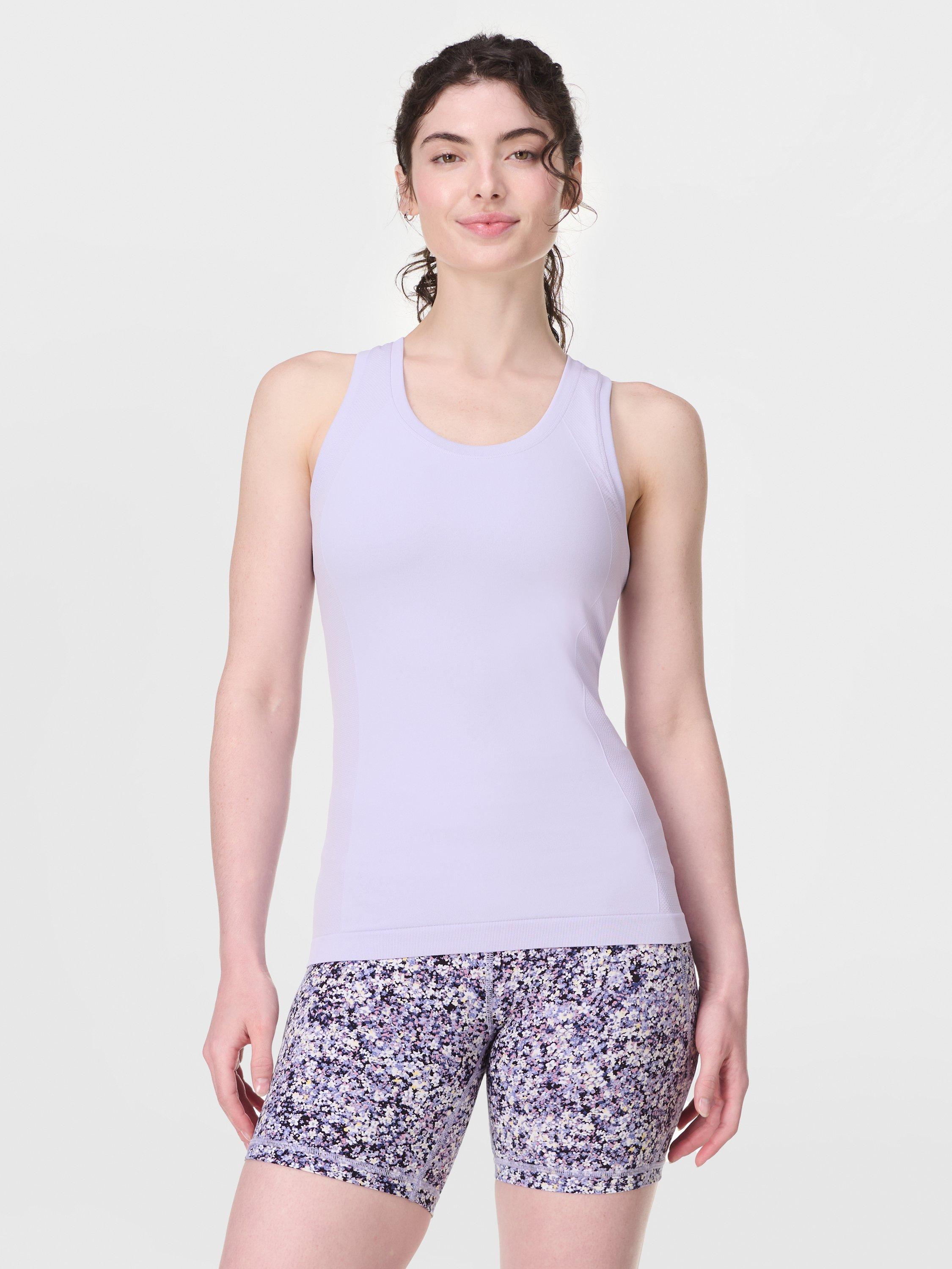 Product image 1 of 7, which shows Sweaty Betty Athlete Seamless Workout Tank Top, Purple, XXS