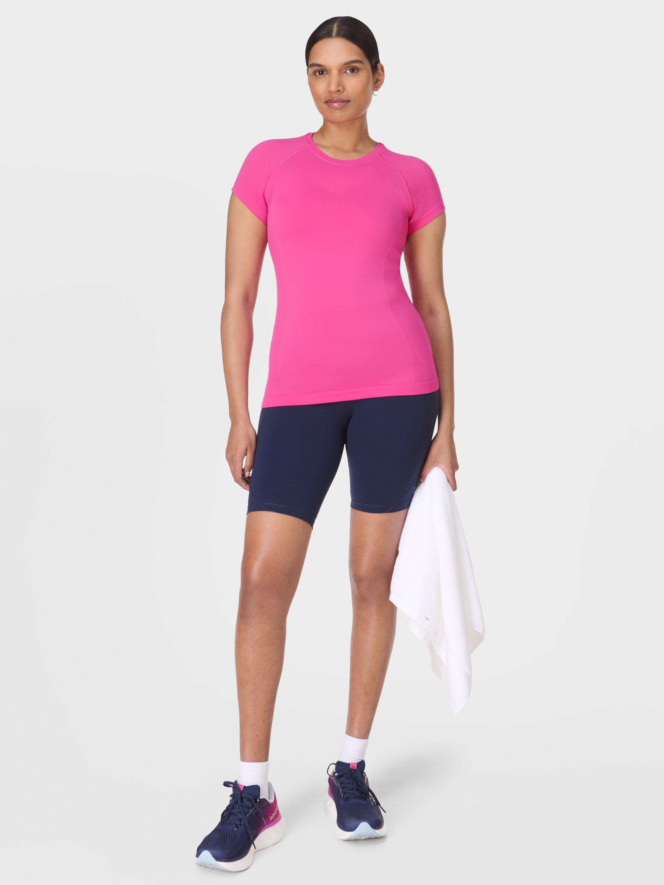 Product image 3 of 6, which shows Sweaty Betty Athlete Seamless Gym Top, Fuchsia Pink, L