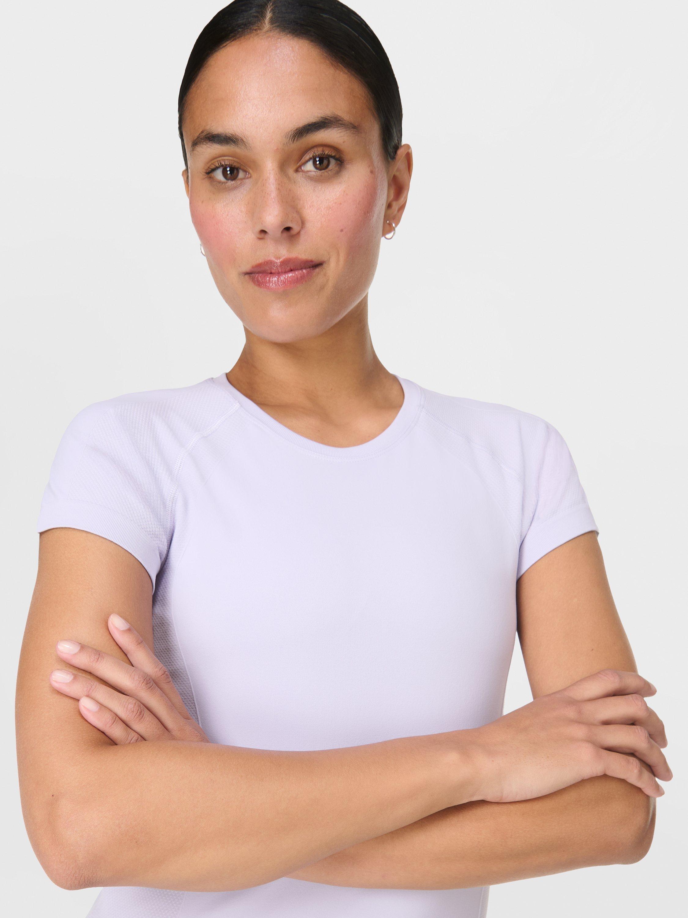 Product image 2 of 7, which shows Sweaty Betty Athlete Seamless Gym Top, Heather Purple, XXS